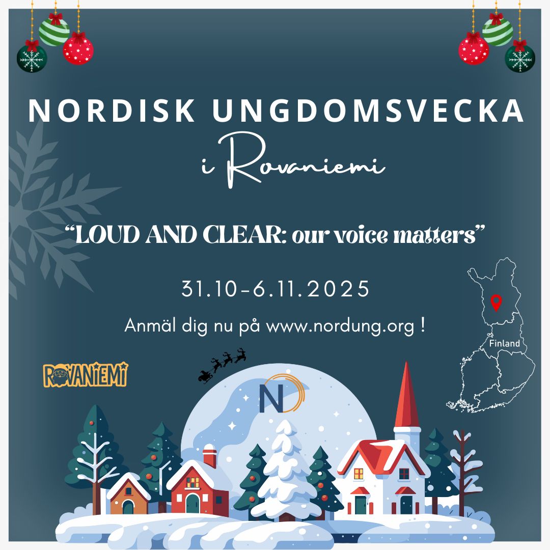 Nordiska ungdomsveckan ”LOUD AND CLEAR: our voice matters” – ansök om plats senast 30.9